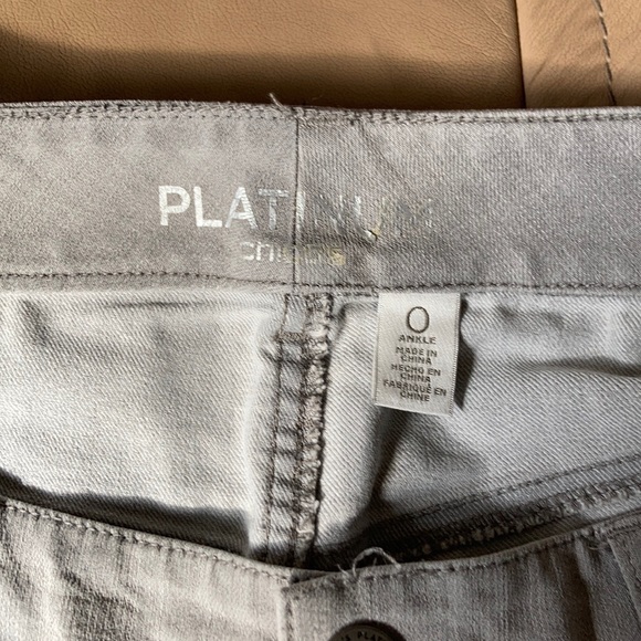 Chico's Denim - Chico’s platinum ankle jeans 👖gray with bling hem